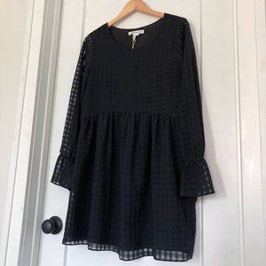 NWT BGBGeneration LBD black gingham babydoll dress